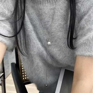 สร้อยคอแฟชั่นสไตล์เซียวเซียงเฟิง รุ่นกระเป๋าถือ 40+5 ซม. ประดับมุกน้ำจืด ดีไซน์สวยหวาน สร้อยคอประดับกระดูกไหปลาร้า - Product Image 3