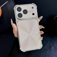 Coque de téléphone électroplaquée à motif CD pour iPhone 17 Pro Max, protection antichute aux coins, protection d'objectif intégrée, compatible 15 16 Pro Max 14
