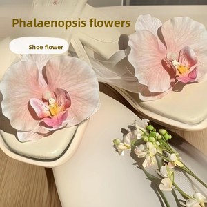Boucle de chaussure en caoutchouc motif fleur de Phalaenopsis, style vacances en bord de mer, accessoire de sandales pour photos de voyage, au design unique et élégant - Product Image 2