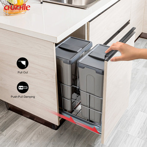 <strong>Pull</strong> <strong>Out</strong> Storage 42L Waste <strong>Bin</strong> Kitchen Cabinet Plastic Waste <strong>Bin</strong> Bottom Loading - Product Image 1