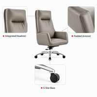 Vente directe d'usine, chaise de bureau pivotante de direction à dossier haut, en cuir PU, réglable en hauteur, chaises de bureau de direction