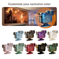 Mini projecteur LCD de style vintage avec design rétro décoratif, home cinéma portable