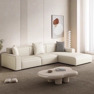 Sofá Italiano Minimalista Moderno de Diseño Recto con Cubierta de Tela Escarchada para Sala de Estar de Apartamentos Pequeños - Product Image 1