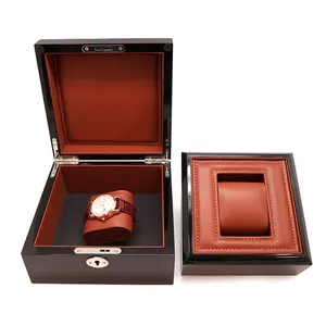 صندوق هدايا فاخر مخصص للساعات من الجلد الصناعي المدبوغ، مخصص بشعار، لتغليف المجوهرات، حقيبة تغليف المجوهرات