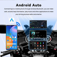 Écran CarPlay sans fil de 6.25 pouces pour navigateur GPS étanche pour moto avec 2 caméras HD, DVR, TPMS, BSD, radar de recul T7
