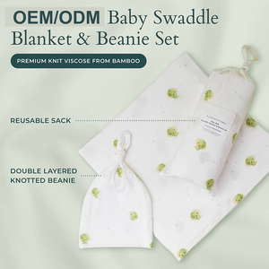 Ensemble <span class=keywords><strong>couverture</strong></span> et bonnet pour bébé en bambou, rayonne et élasthanne, tricoté, de haute qualité, respirant, doux, rafraîchissant, écologique, pour l'été - Product Image 1