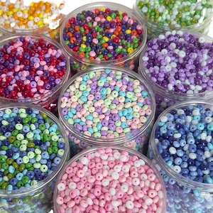 Fatto a mano 5mm pittura a olio abaco perle di vetro allentate fai da te accessori per bracciali collane di cristallo lampada perline di vetro di perline - Product Image 1