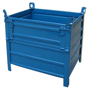 Contenedor de cesta de alambre plegable, malla de alambre apilable industrial, almacén de <span class=keywords><strong>metal</strong></span> - Product Image 1