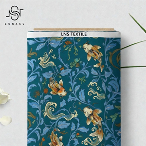 Tela de Algodón Orgánico de Lujo, Ligera, Tejida, con Estampado Digital, de Secado Rápido, Transpirable, con Diseño de Ancla Marina y Flores Pequeñas - Product Image 3