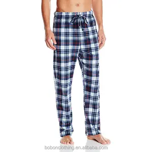 Pijama de flanela escovado para homens Calça Pijama Calça