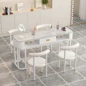 Traje de mesa y silla para decoración de uñas de cristal de estilo moderno Manicura simple o doble para salones de uñas de moda - Product Image 6