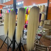 Wig Pirang 613, Rambut Virgin Mentah Transparan 13x4 Lace Frontal Wig Rambut Asli Model Body Wave Warna 613 untuk Wanita Kulit Hitam