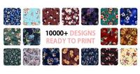 B28 suave lavanda gran flor estampado Koshibo poliéster Digital impreso crepé vestido tela