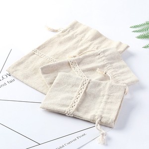 New Vintage Cotton Drawstring <b>Bag</b> with Creative Lace Design for Jewelry and <b>Small</b> Items Storage Printed LOGO Canvas <b>Bag</b> - Product Image 3