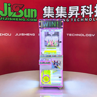Machine de jeu d'arcade d'intérieur à pinces à prix, avec éclairage LED néon, fonctionnant à pièces, construction en métal et plastique, pour centres de divertissement