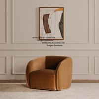 Fauteuil individuel en bois massif et tissu, style rural nord-européen et américain, pour négociation, mobilier