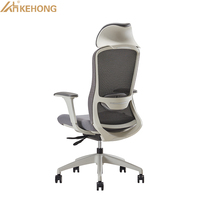Chaise de bureau ergonomique réglable OEM au design élégant avec accoudoirs et appui-tête, chaise de secrétaire à dossier haut en maille