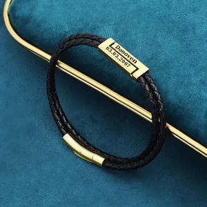 Vente <span class=keywords><strong>En</strong></span> gros <span class=keywords><strong>Bracelet</strong></span> <span class=keywords><strong>En</strong></span> Acier Inoxydable 2022, <span class=keywords><strong>Bracelet</strong></span> <span class=keywords><strong>En</strong></span> cuir Double couche personnalisé pour hommes - Product Image 4