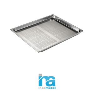 Bandeja perforada de acero inoxidable GN 2/1 para alimentos, 65 × 53 × 4 h cm, 2130 g, Inox Macel - Product Image 4