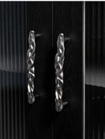 Poignée de meuble en laiton massif nickel mat de forme irrégulière, boutons de tiroir ronds pour armoire, vente chaude