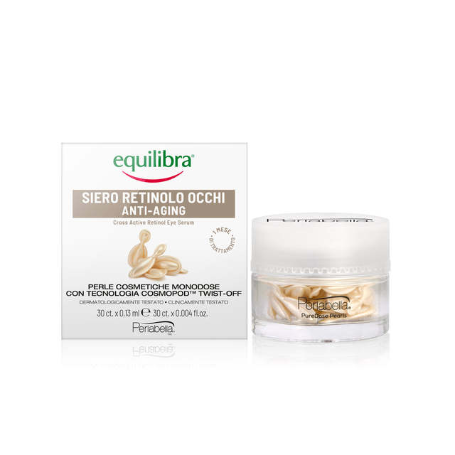 Equilibra, Retinol Eye Serum, Anti-aging, Hydrating and Elasticizing Action, with 100% Pure Retinol, Face Serum