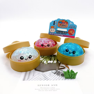 ของเล่นบีบลดความเครียดรูปซาลาเปาเคลือบกลิตเตอร์แบบใหม่ กล่องสุ่ม ของเล่นบีบคลายเครียด ของเล่นสัมผัส อาหารจำลอง บีบเล่นได้ - Product Image 5