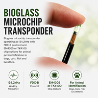 Microchip de Biovidrio con Transpondedor RFID de 134.2kHz FDX-B EM4305, Mini Etiqueta de Identificación para Implante en Animales, Mascotas, Perros, Gatos, Peces