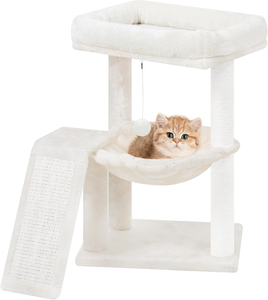 Arbre à chat avec griffoir pour chats d'intérieur, tour pour chat avec planche à griffer et balles de jeu - Product Image 1