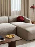 Canapé modulaire en L de luxe léger et moderne pour hôtel, en tissu bouclé, confortable pour salon, mobilier de maison détachable