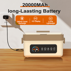 Boîte à lunch électrique à chauffage rapide 20000mah 9V 5A, portable, capacité 1,5L, sans fil, USB-C, en acier inoxydable - Product Image 4