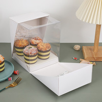 Design de mode Design créatif boîte-cadeau d'emballage de pâtisserie blanche boîte à gâteau transparente