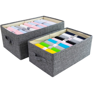 Clothing Organizer <b>Drawer</b> Style Fabric Storage Box Rectangle Foldable Household Use - Product Image 5