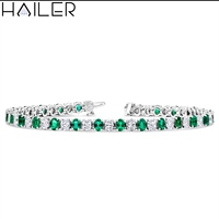 Bracelet en argent 925 10K 14K 18K VVS Moissanite Bracelet en diamant Moissanite Bracelet de tennis Bracelet émeraude et Moissanaite