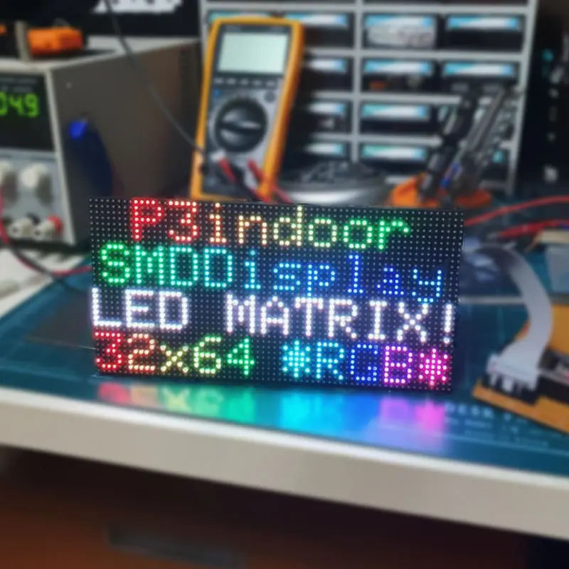 Panel de pantalla led P3, matriz de puntos Hub75 de 192x96mm, uso interior programable de módulo led, placas de señal de publicidad