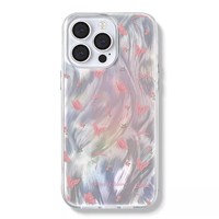 Coque de téléphone antichoc souple en TPU avec pendentif grande ouverture brodé de papillons et de fleurs de dessin animé pour 17 Pro Max/16/15/14