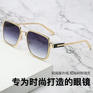 Nouvelles Lunettes de Soleil à Monture Métallique Tendance Européenne et Américaine, Style Haut de Gamme pour Photos de Rue, Protection Solaire - Product Image 1
