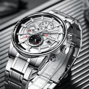 Custom Logo 8362 Business Trendy Men's Quartz Glass Dial <b>Waterproof</b> <b>Watch</b> Six Pin Multi-Functional Luxury Fashion Steel Band - Product Image 1