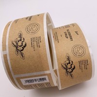 Étiquettes personnalisées pour confitures sur feuille kraft lignée, avec noyau en acrylique découpé, pour étiquettes de garde-manger, MOQ 50 pièces