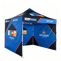 Tente publicitaire écologique imperméable avec parois latérales, idéale pour les expositions, 10x10FT, tente pop-up extérieure robuste