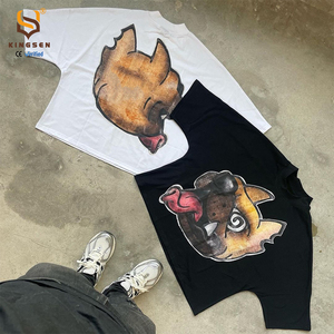 Custom DTG Print Tee Custom Size Mens Crop Thick Vintage 100% Cotton Sun Faded Acid Wash Graphic T Shirts - Product Image 1