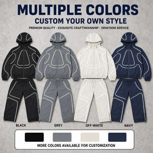 Conjunto <span class=keywords><strong>de</strong></span> Chaqueta y Pantalones Reflectantes con Bordado Personalizado, Dos Piezas, Ropa Deportiva, Techwear, para Correr <span class=keywords><strong>de</strong></span> Noche - Product Image 2