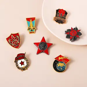 CCCP soğuk savaş emaye pimleri özel birleşmiş milletler kırmızı yıldız pin bayrak broş tarihi bellek Metal rozetleri pin