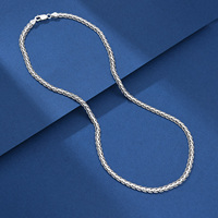 925 argent Sterling 4mm corde torsadée serpent plat lien cubain homard fermoir titane argent chaîne collier pour hommes pour cadeau de mariage