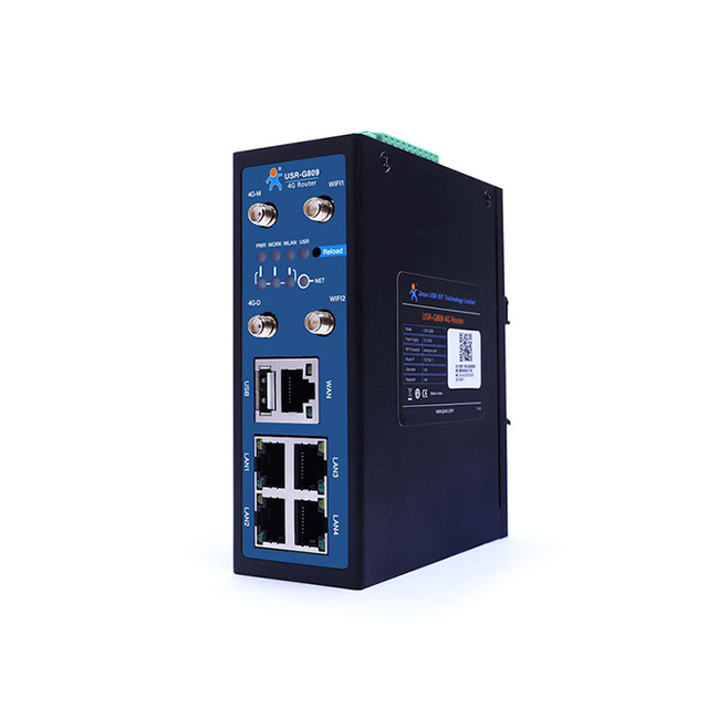 G809-EAU Industrial 4G LTE Cat4 150/50Mbps 3G VPN Router 5-Port Gigabit WAN+4LAN Wi-Fi RS232/RS485 DIN-Rail -40~+70 CE IoT