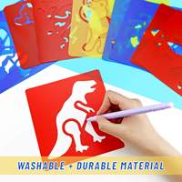 Panwenbo Lot de 22 pochoirs de dessin d'art artisanal en plastique PP réutilisables modèle de forme personnalisé écologique pour enfants