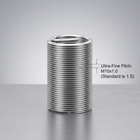 ANCETE Fine Pitch Wire Thread Insert SUS304 Stainless Steel Metric Fine Thread M8*1 M8*0.75 Helicoil Type Fully Threaded 38mm