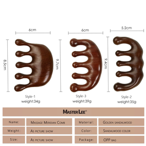 Kit kesehatan Cina Tradisional Sandal kualitas tinggi sisir rambut kayu sisir kulit kepala pijat tubuh kantong pemijat akupunktur sisir stimulasi - Product Image 6