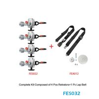 Kit complet de fixation de ceinture de siège pour fauteuil roulant, composé de 4 tracteurs + 1 courroie de tour, pour fauteuil roulant, pouces