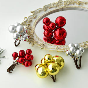 Weihnachts baum Dekoration Craft Kit-DIY Weihnachts kugel Ornament Rote Beeren Eingefügte Zweige Handgemachte Kugeln für Wohnkultur - Product Image 2