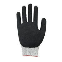 Gants de travail de sécurité industriels ANSI A2 B, niveau de coupe 13G, HPPE, sans couture, paume enduite de nitrile sablé